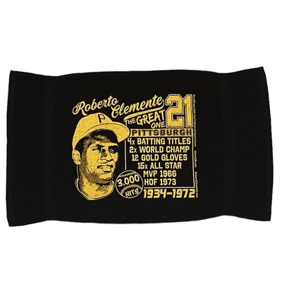 Pittsburgh Pirates Roberto Clemente Black 15” x 25” Rally Towel Pittsburgh Pirates Roberto Clemente Black 15” x 25” Rally Towel