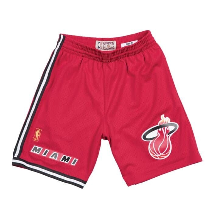 Miami Heat 96-97 Men's Red Mitchell & Ness Swingman Shorts