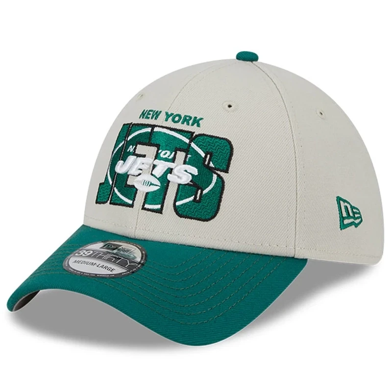 New York Jets Men’s New Era Stone 2023 NFL Draft 39THIRTY Flex Hat