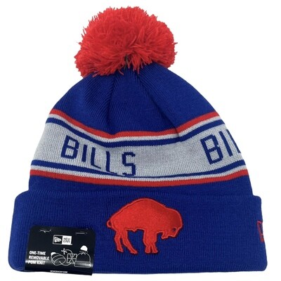 Buffalo Bills Men's Historic New Era Cuffed Pom Knit Hat