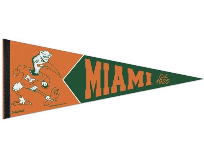 Miami Hurricanes 12" x 30" Premium Pennant