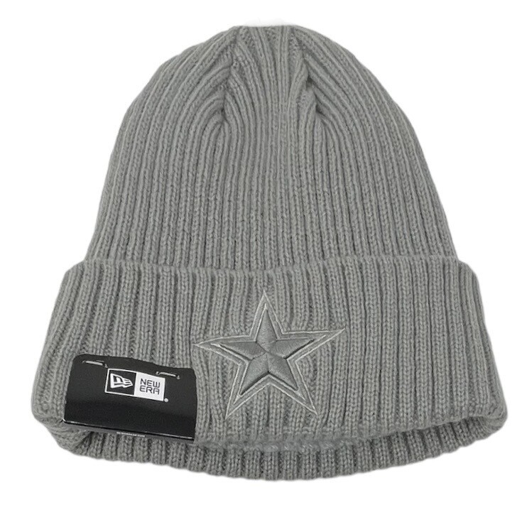 Dallas Cowboys Men's New Era Gray Core Classic Cuffed Pom Knit Hat