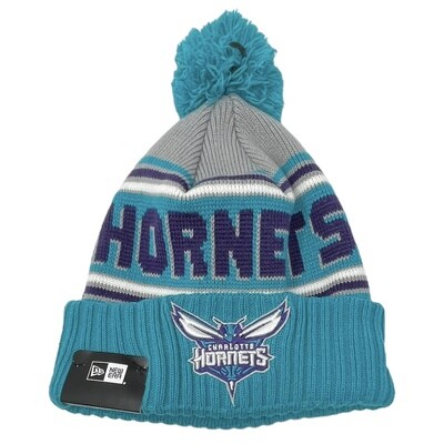 Charlotte Hornets Men's New Era Cuffed Pom Knit Draft Hat