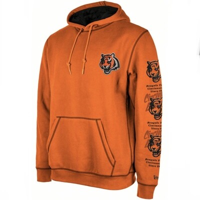 Cincinnati Bengals Men’s Orange New Era Team Split Fashion Hoodie