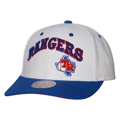 Texas Rangers Men’s White Mitchell & Ness MLB Evergreen Pro Cooperstown Snapback Adjustable Hat