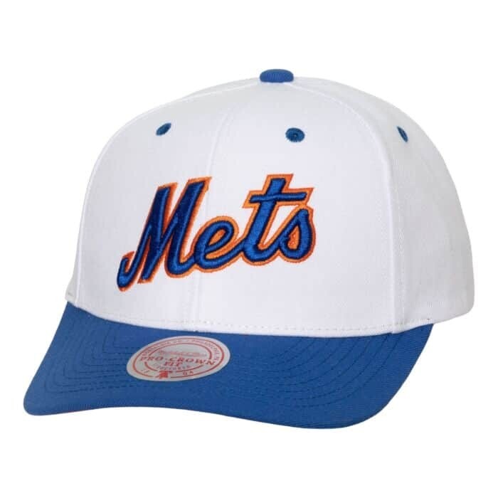 New York Mets Men’s White Mitchell & Ness MLB Evergreen Pro Cooperstown Snapback Adjustable Hat