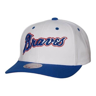 Atlanta Braves Men’s White Mitchell & Ness MLB Evergreen Pro Cooperstown Snapback Adjustable Hat