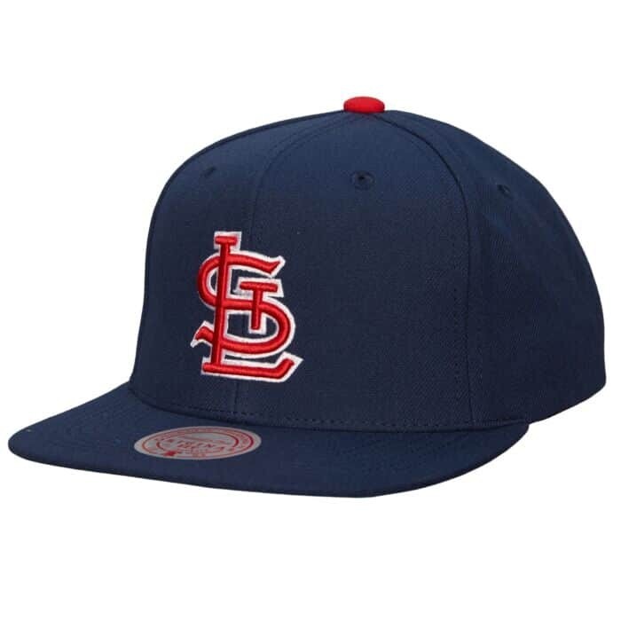 St. Louis Cardinals Men’s Navy Mitchell & Ness MLB Evergreen Pro Cooperstown Snapback Adjustable Hat