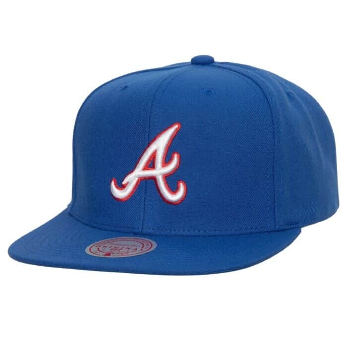 Atlanta Braves Men’s Blue Mitchell & Ness MLB Evergreen Pro Cooperstown Snapback Adjustable Hat