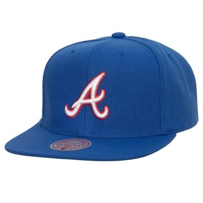 Atlanta Braves Men’s Blue Mitchell & Ness MLB Evergreen Pro Cooperstown Snapback Adjustable Hat