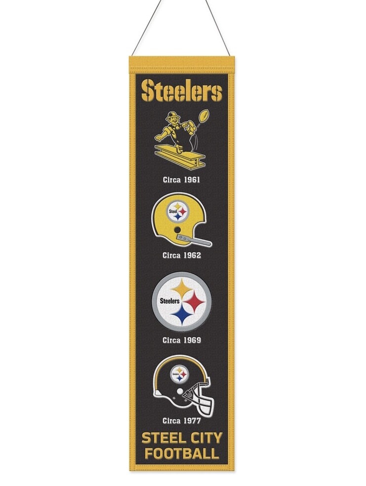 Pittsburgh Steelers Football Wool 8" x 32" Heritage Banner