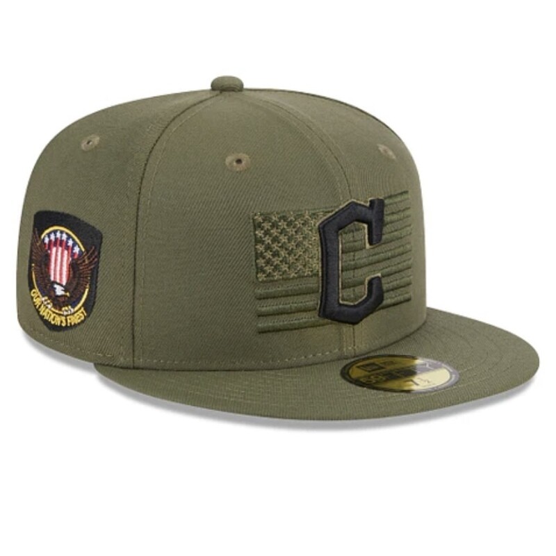 Cleveland Guardians Men’s New Era Armed Forces Day 2023 Olive 59Fifty Fitted Hat