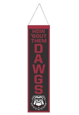Georgia Bulldogs How ‘Bout Them Dawgs Wool Banner