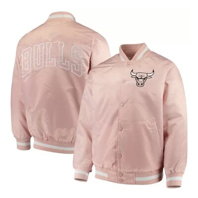 Chicago Bulls Men's Light Pink Satin Starter Jacket