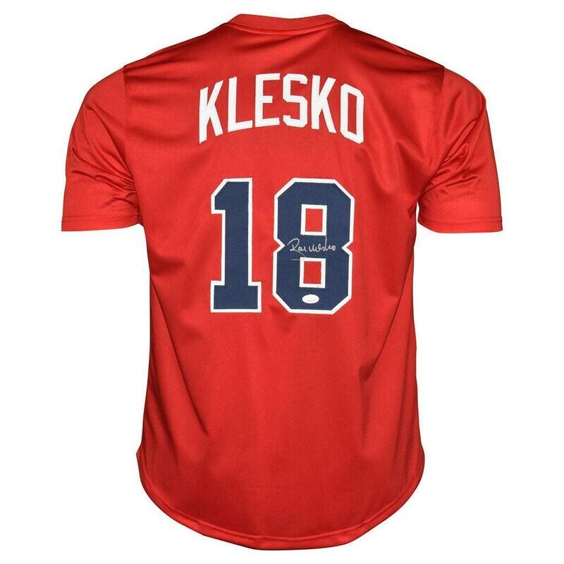 Atlanta Pro Style Ryan Klesko Red Autographed Jersey