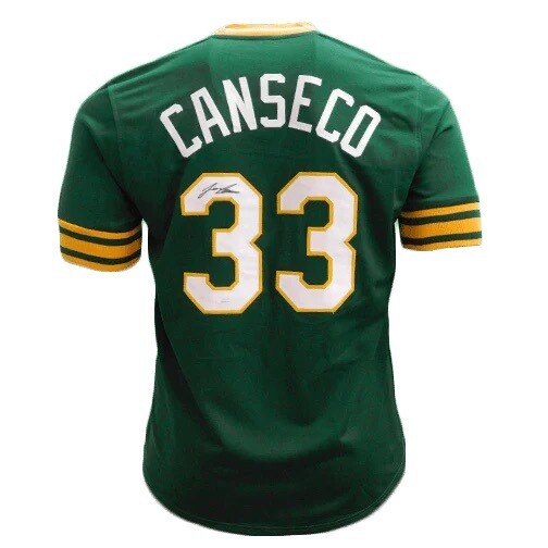 Oakland Pro Style Jose Canseco Green Autographed Jersey