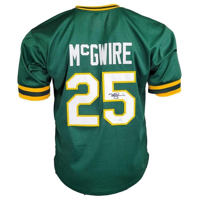 Oakland Pro Style Mark McGwire Green Autographed Jersey