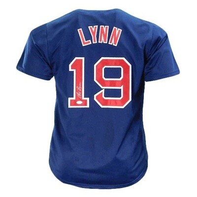 Boston Pro Style Fred Lynn Blue Autographed Jersey