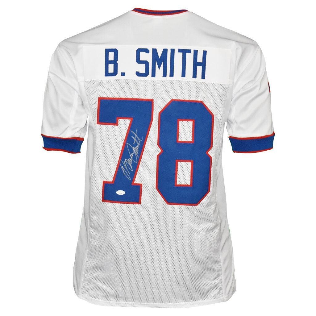 Buffalo Pro Style Bruce Smith White Autographed Jersey