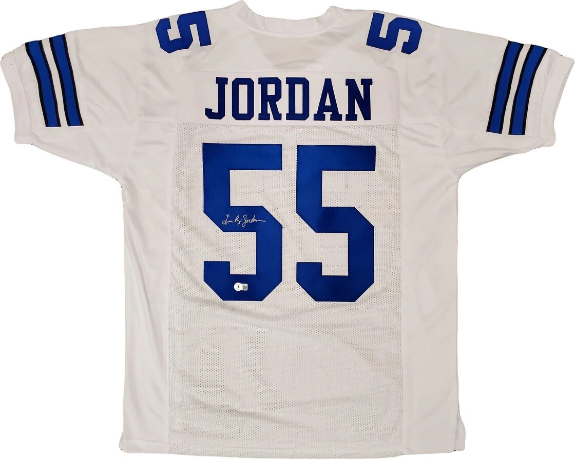 Dallas Pro Style Lee Roy Jordan White Autographed Jersey