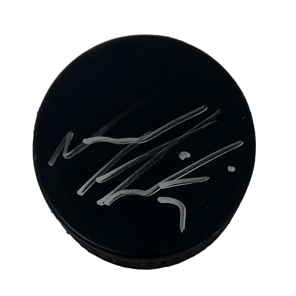 Calgary Flames Noah Hanifan Autographed Hockey Puck