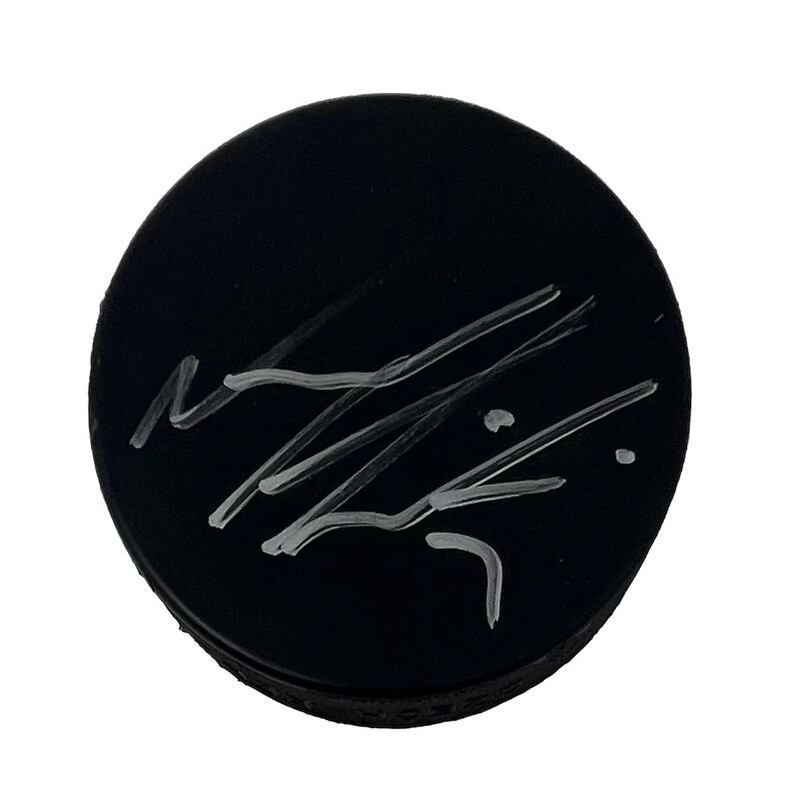 Calgary Flames Noah Hanifan Autographed Hockey Puck