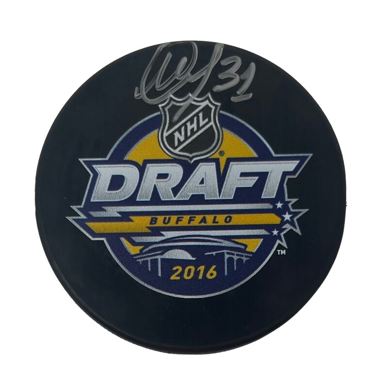 Montreal Canadiens Mikhail Sergachev 2016 Draft Autographed Hockey Puck
