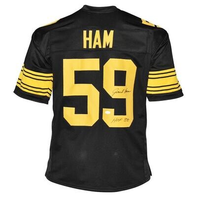 Pittsburgh Pro Style Jack Ham Black HOF 88 Autographed Jersey