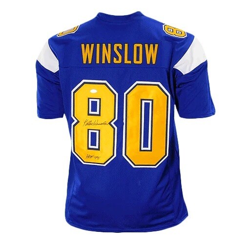 San Diego Pro Style Kellen Winslow Blue HOF 95 Autographed Jersey