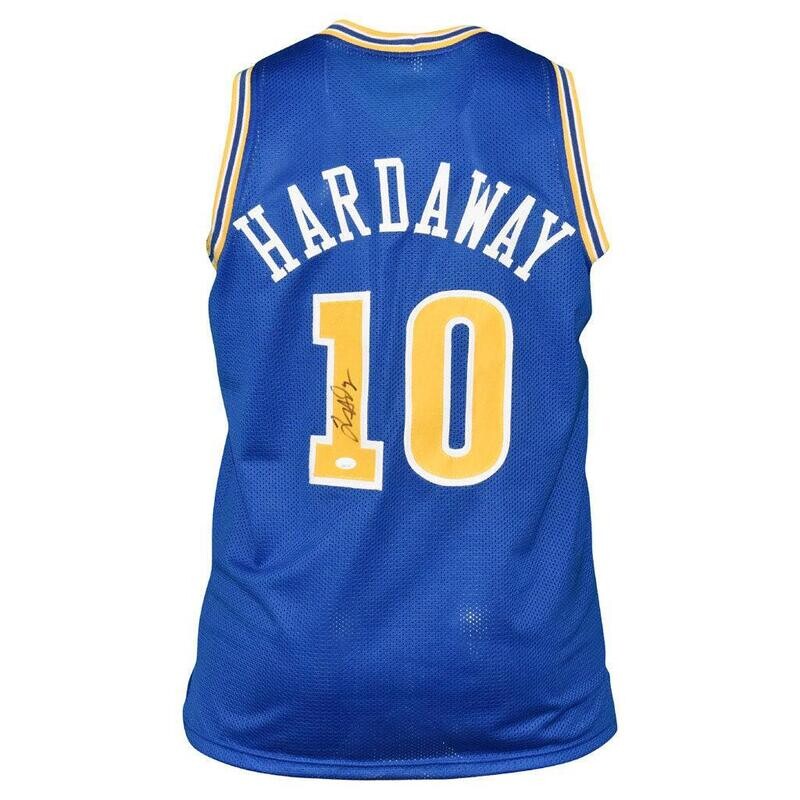 Golden State Pro Style Tim Hardaway Blue Autographed Jersey