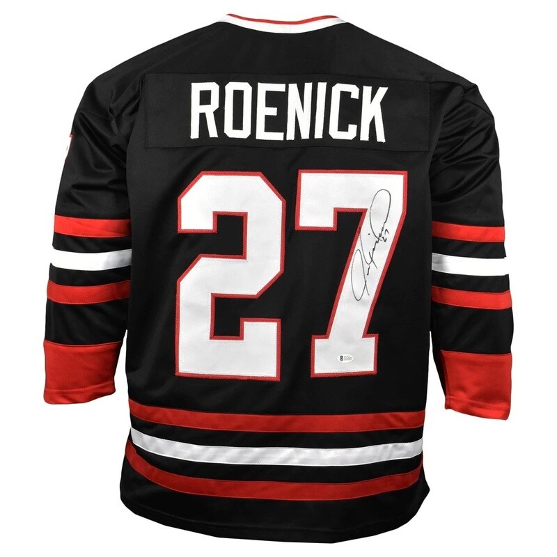 Chicago Pro Style Jeremy Roenick Black Autographed Jersey