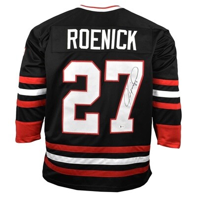 Chicago Pro Style Jeremy Roenick Black Autographed Jersey