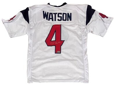 Houston Pro Style Deshaun Watson White Autographed Jersey