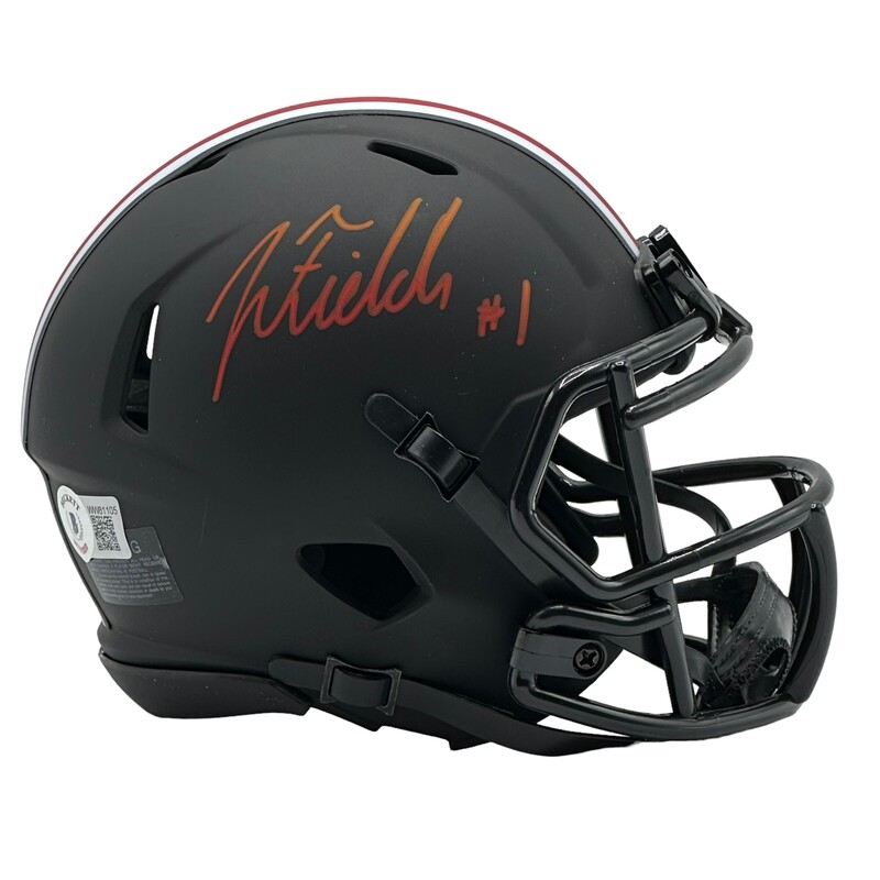 Ohio State Buckeyes Justin Fields Autographed Riddell Eclipse Mini Helmet