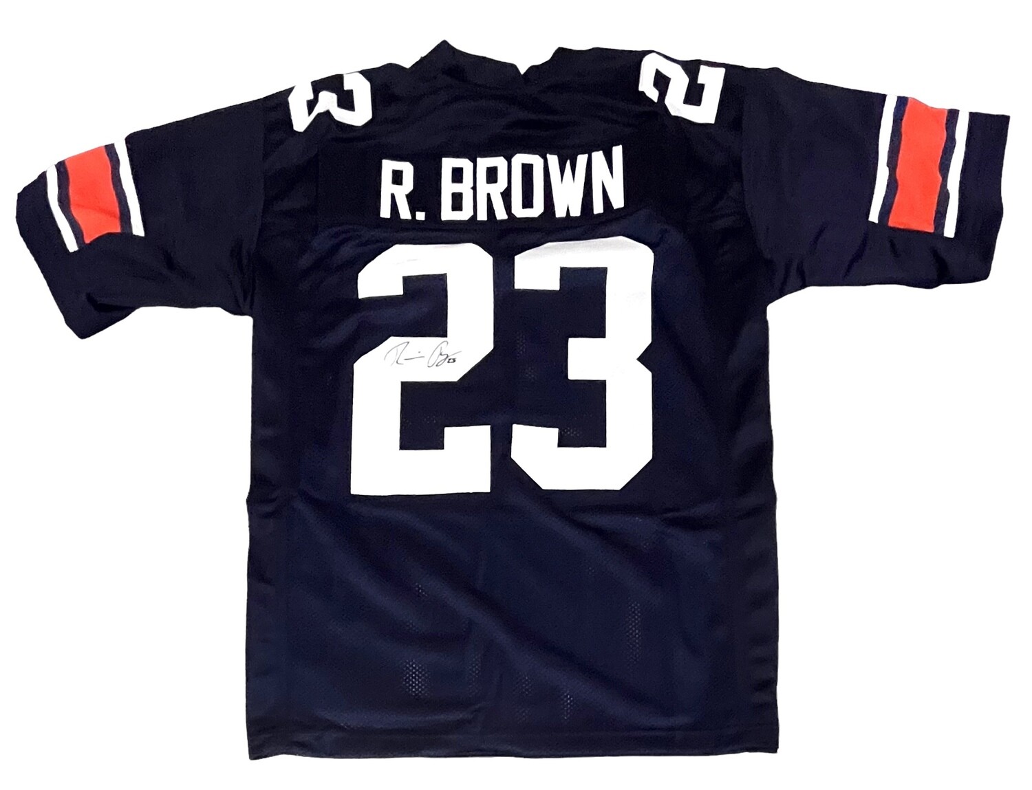 Auburn Tigers College Style Ronnie Brown Navy Blue Autographed Jersey