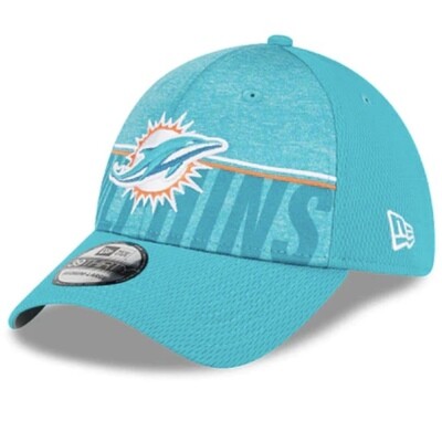 Miami Dolphins Men’s New Era Teal NFL Training Camp 39THIRTY Flex Fit Hat
