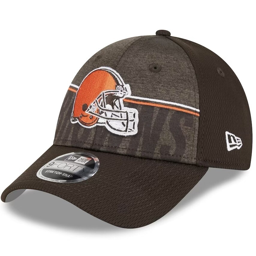 Cleveland Browns Men’s New Era Brown 2023 NFL Training Camp 9FORTY Stretch-Snap Hat