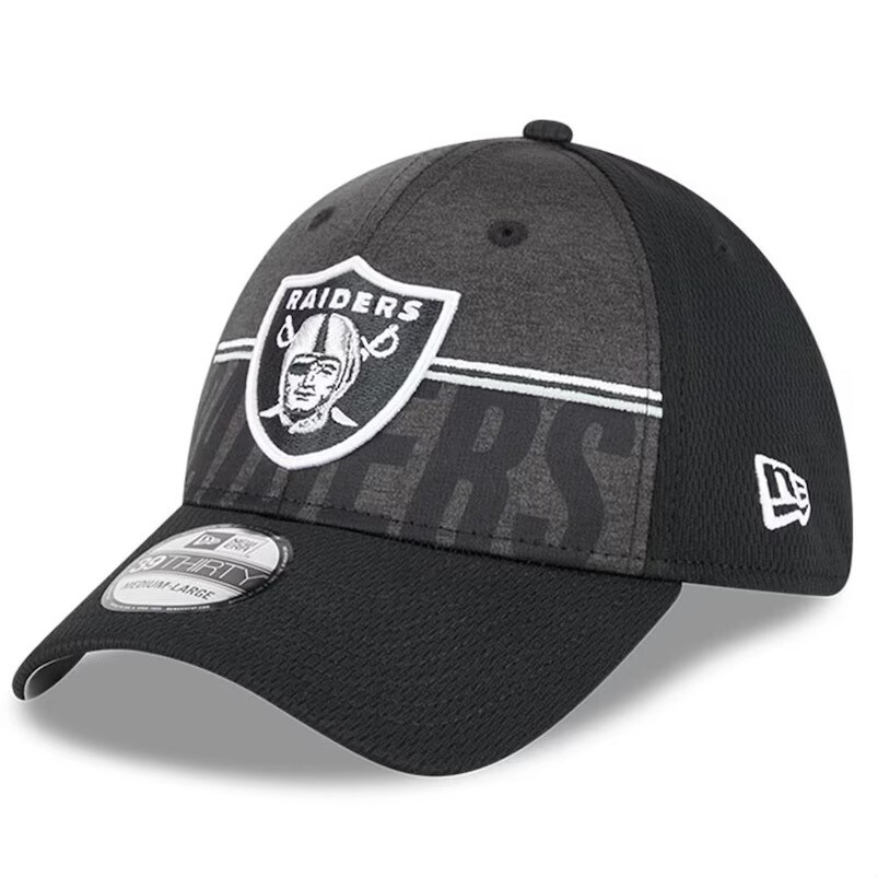 Las Vegas Raiders Men’s New Era Black 2023 NFL Training Camp 39THIRTY Flex Fit Hat