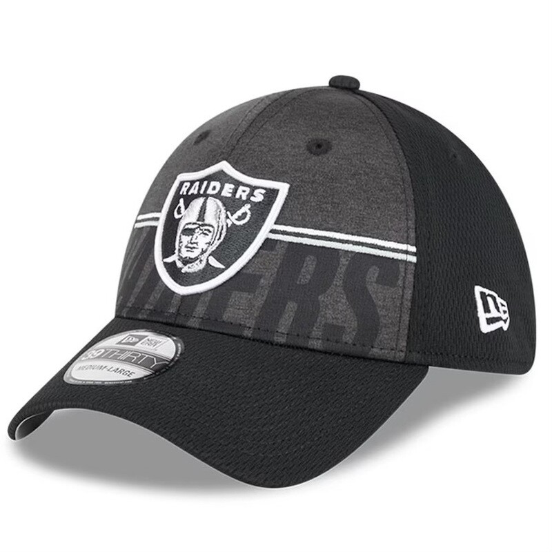 Las Vegas Raiders Men’s New Era Black 2023 NFL Training Camp 39THIRTY Flex Fit Hat Las Vegas Raiders Men’s New Era Black 2023 NFL Training Camp 39THIRTY Flex Fit Hat