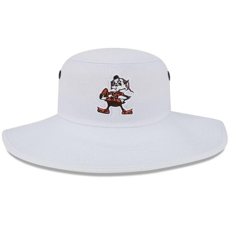 Cleveland Browns Men’s Retro New Era White 2023 NFL Training Camp Panama Bucket Hat