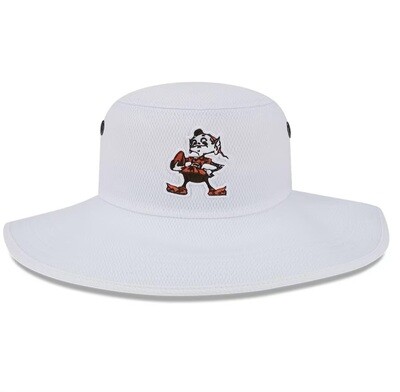 Cleveland Browns Men’s Retro New Era White 2023 NFL Training Camp Panama Bucket Hat