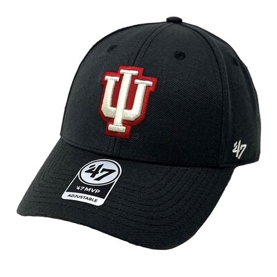 Indiana Hoosiers Men's Charcoal 47 Brand MVP Adjustable Hat