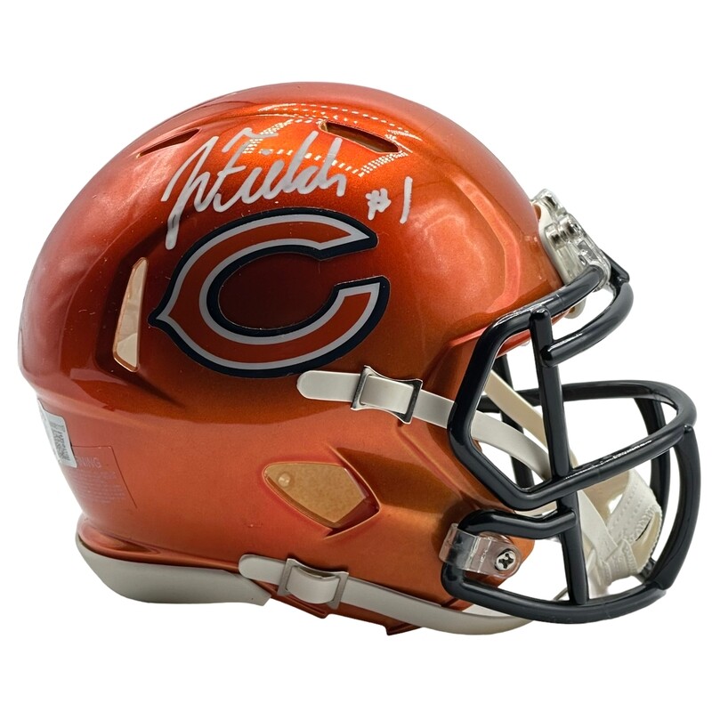 Chicago Bears Justin Fields Autographed Riddell Flash Mini Helmet