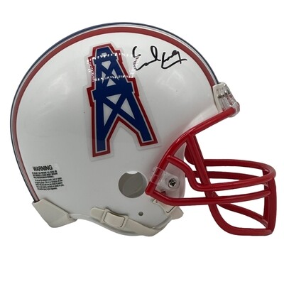 Houston Oilers Earl Campbell Autographed Riddell White Mini Helmet