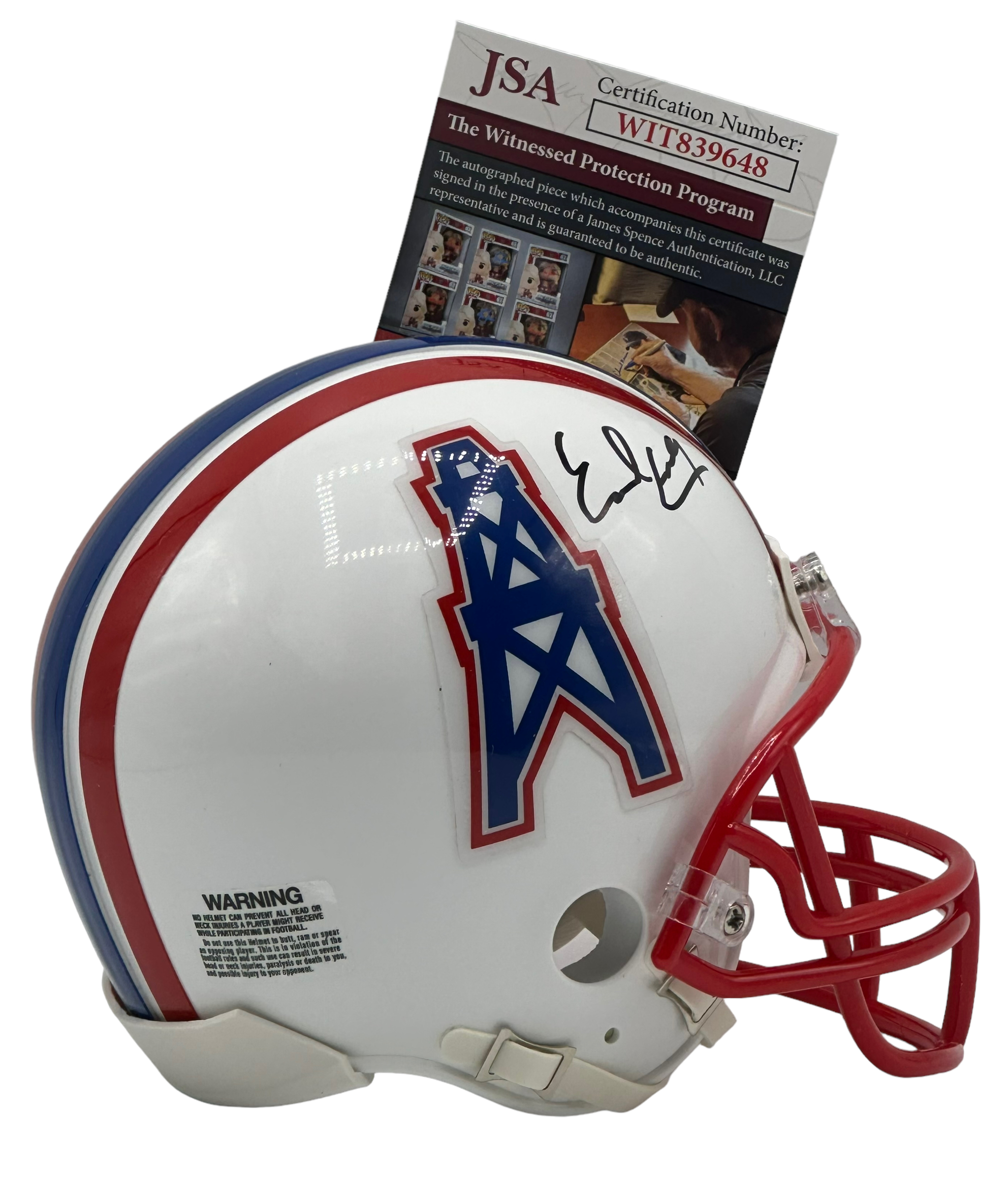 Riddell Earl Campbell Houston Oilers Signed Mini Football Helmet