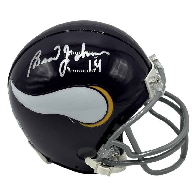 Minnesota Vikings Brad Johnson Autographed Riddell Speed Mini Helmet