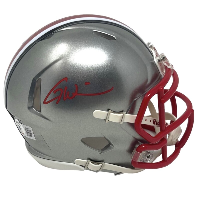 Ohio State Buckeyes Garrett Wilson Autographed Riddell Flash Mini Helmet