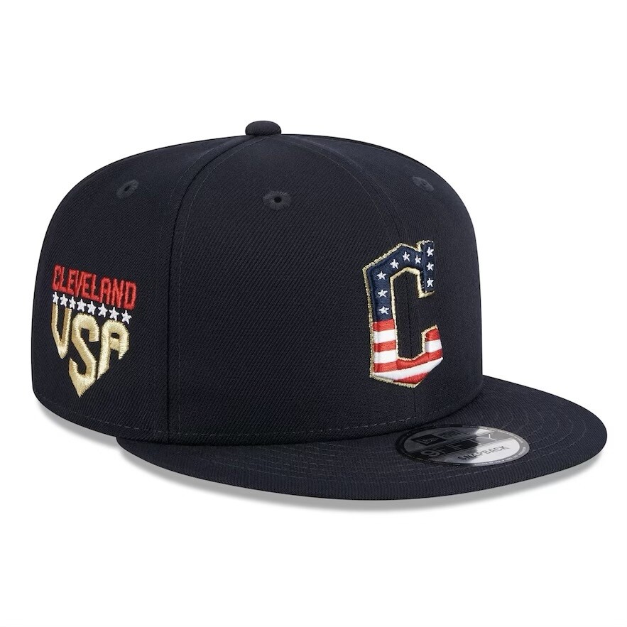 Cleveland Guardians Men’s Navy New Era 4th of July 9FIFTY Snapback Adjustable Hat