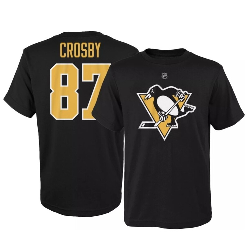 Pittsburgh Penguins Youth Sidney Crosby #87 Black Player T-Shirt