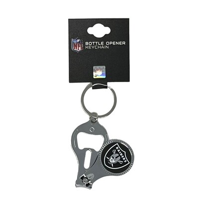 Oakland Raiders Carabiner Keychain With Bottle Opener - NFL Licensed Team Pride Accessory - View #12